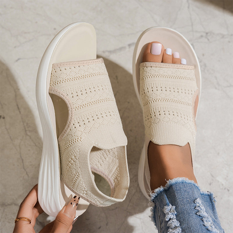 Laia | Sandalias de plataforma de punto transpirable