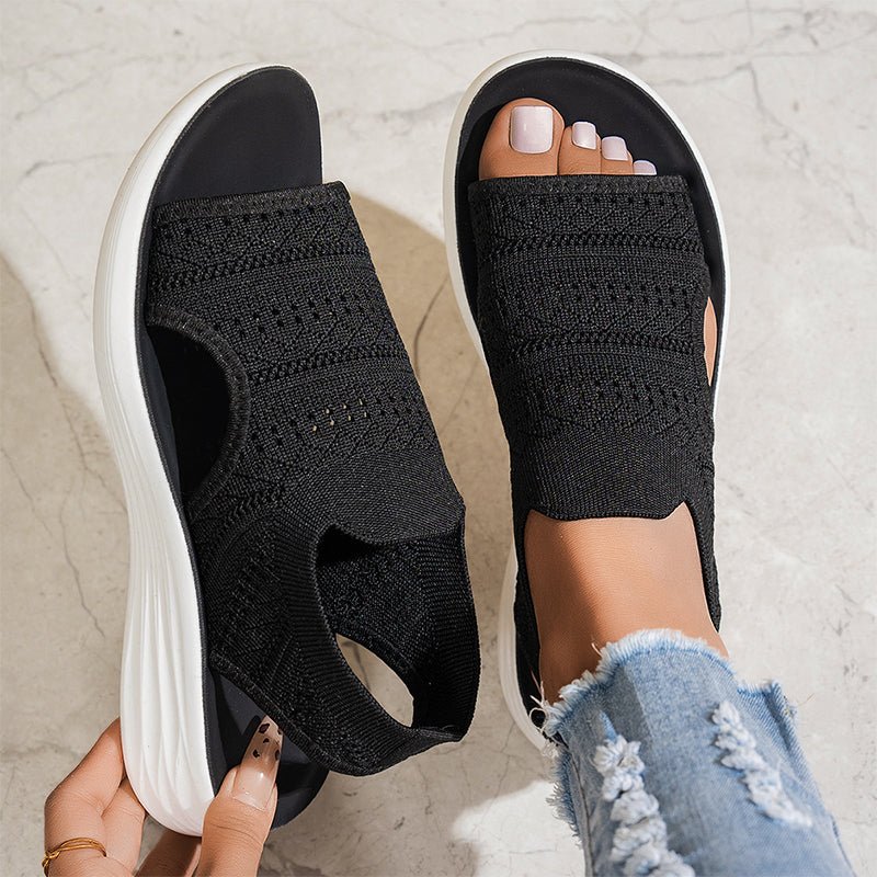 Laia | Sandalias de plataforma de punto transpirable