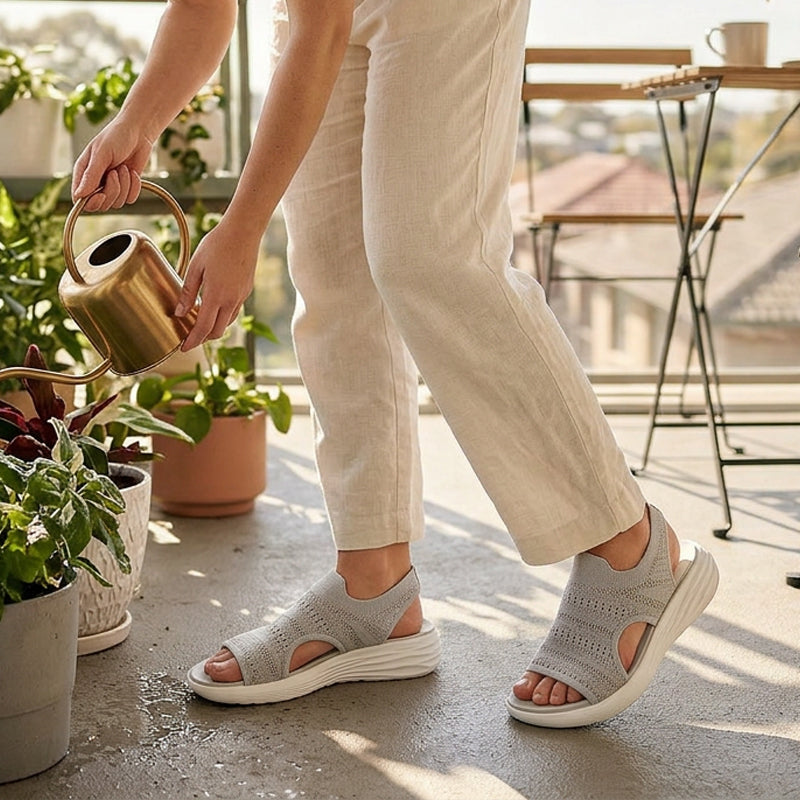 Laia | Sandalias de plataforma de punto transpirable